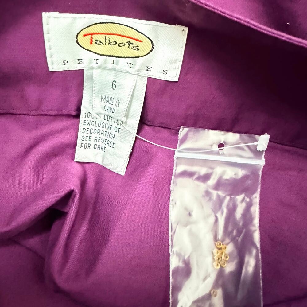 Talbots Purple Embroidered Floral A-Line Skirt Career Work Office Womens Size 6 - Picture 6 of 6